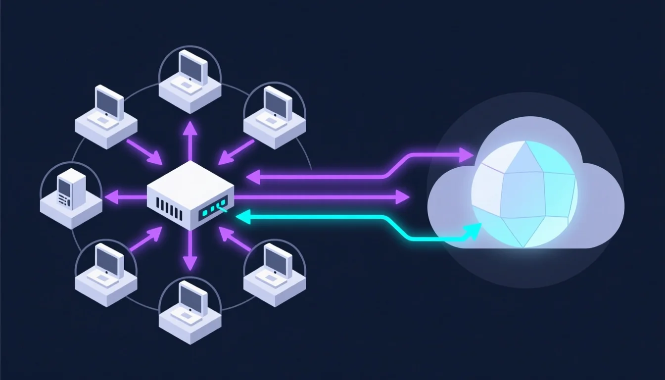 Diagram of a DPI gateway positioned inline between subscriber devices and the core network