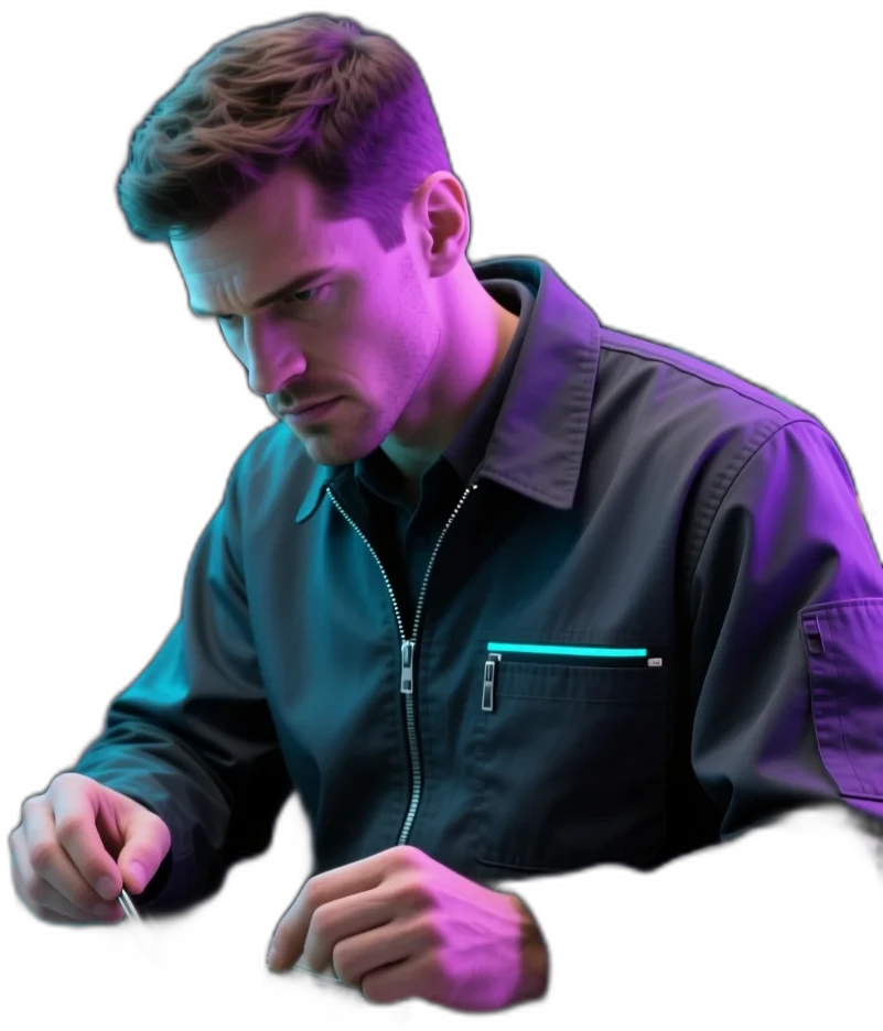 Data Labs recovery technician examining a hard drive