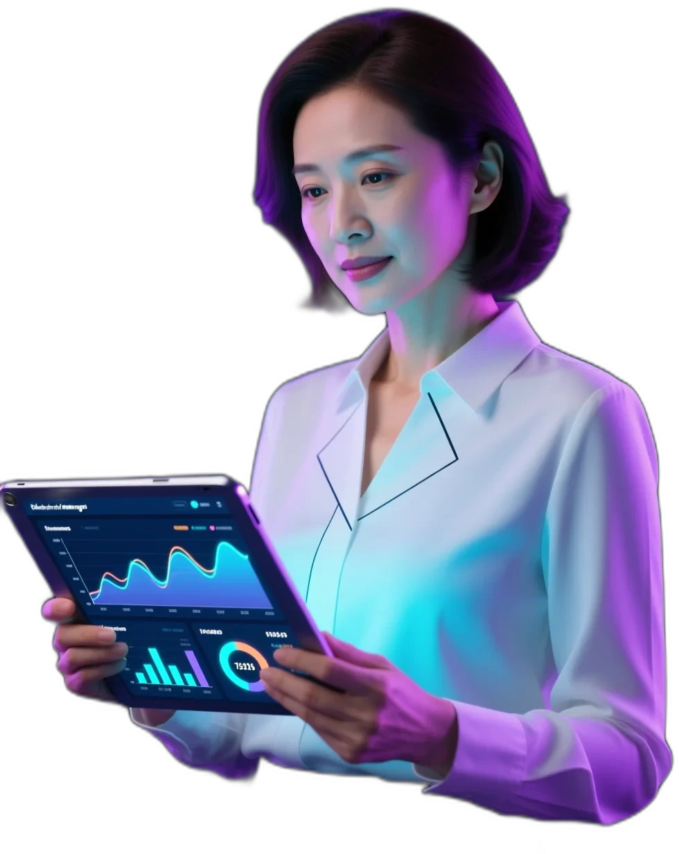 Data Labs telecom product manager reviewing a campaign dashboard